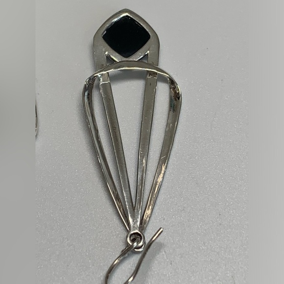 Silpada Vintage Textured Sterling Silver Faceted Onyx MIDNIGHT Earrings - Picture 7 of 11
